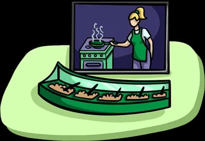 Prepared food station inside a kitchen