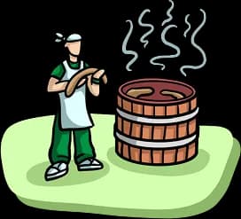 Baker preparing fresh bread